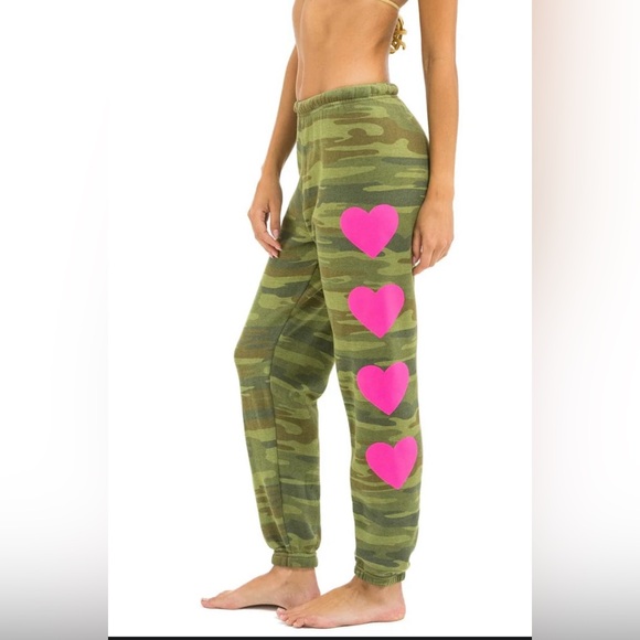 Aviator Nation Other - NWT Aviator Nation W SZ L.  Camo and heart sweat pants ❤️ Sold out everywhere.